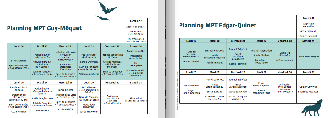 Planning Môquet-Quinet
