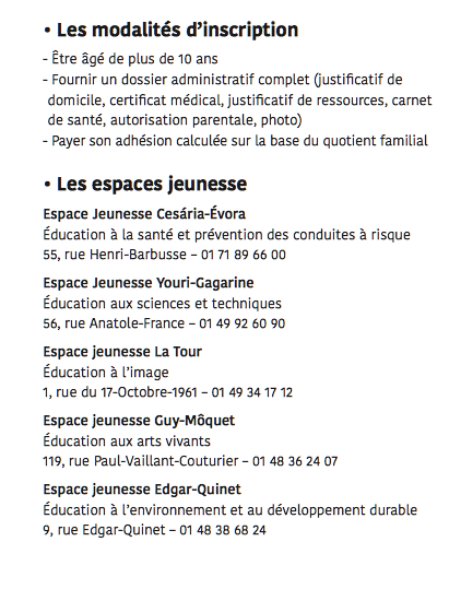 infos pratiques