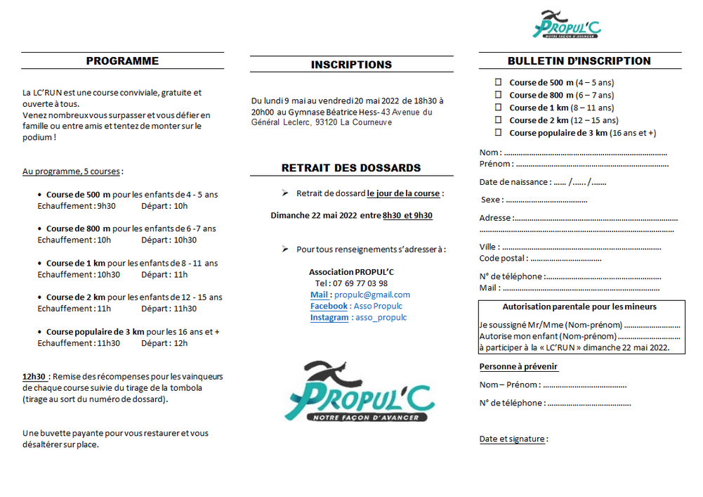 Programme et modalités LC run