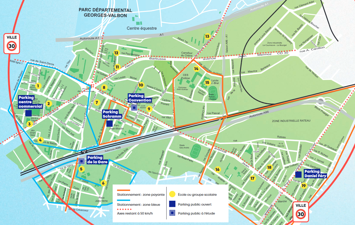 Carte stationnement réglementé