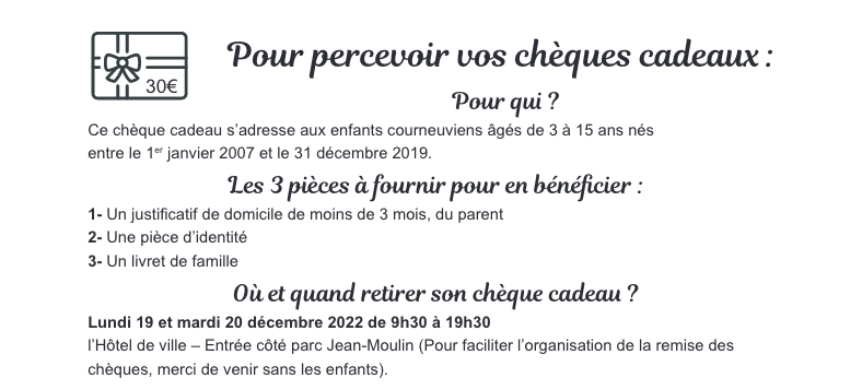 chèques cadeaux