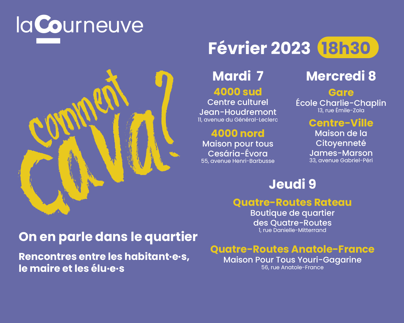 Dates des Comment ça va 2023