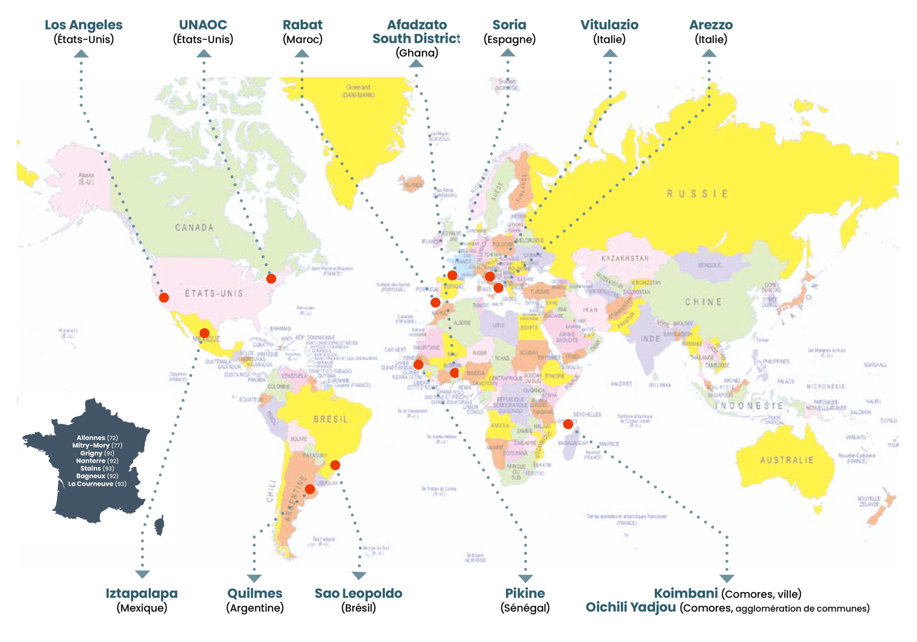 carte Villes du monde