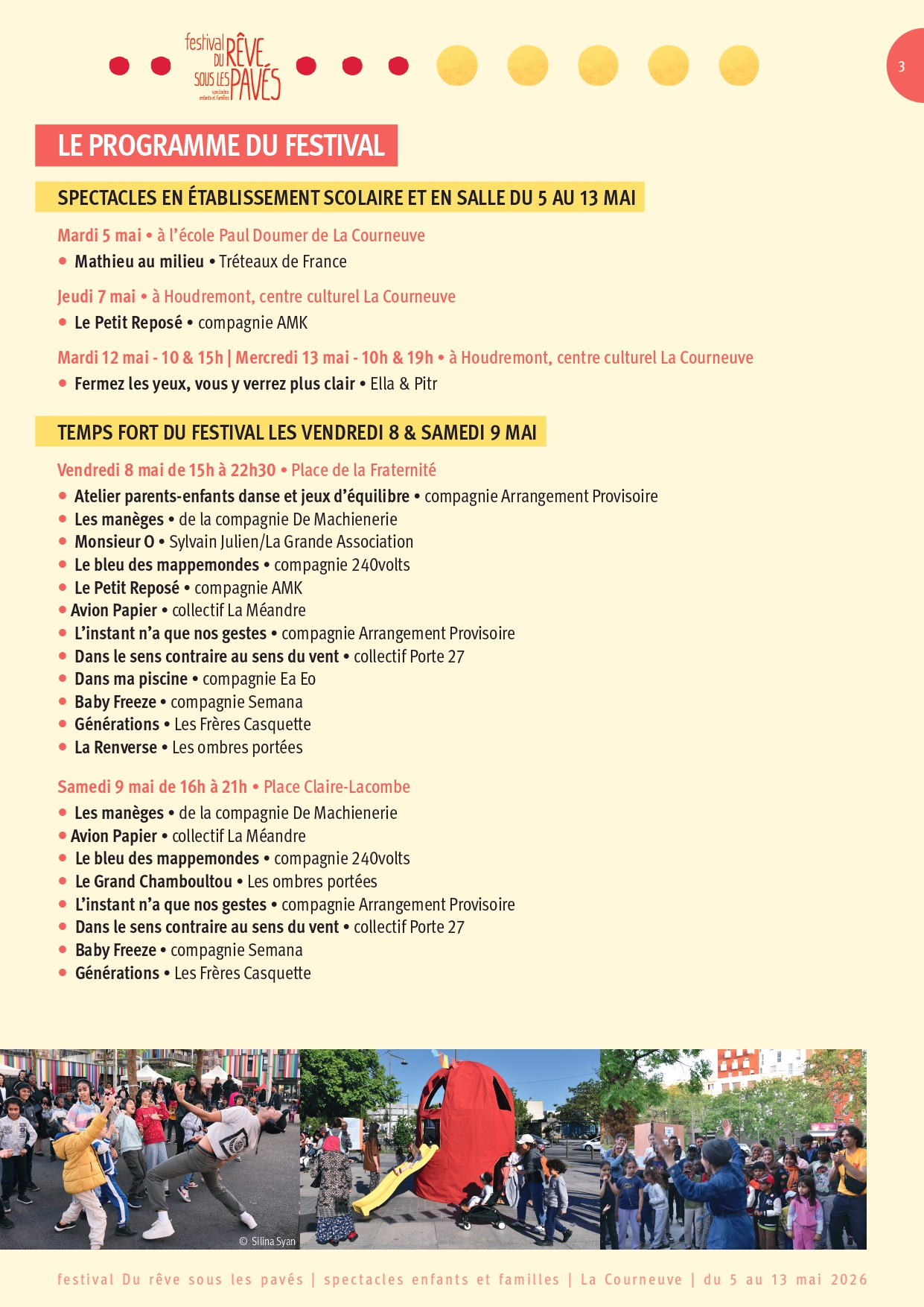 Programme du festival
