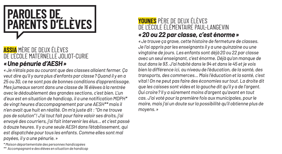 Paroles de parents enseignants